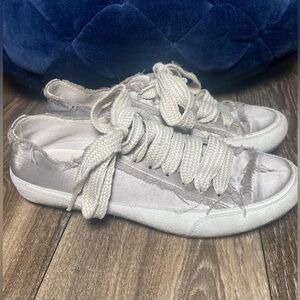 Pedro Garcia Satin Suede Sneakers Wide Lace